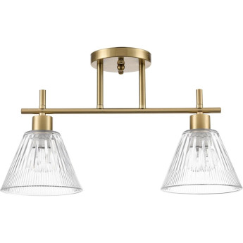 Потолочная люстра LUMION VIVIAN COMFI LN25 8188/2C E14 2*40W 220V латунь/прозрачный, металл/стекло